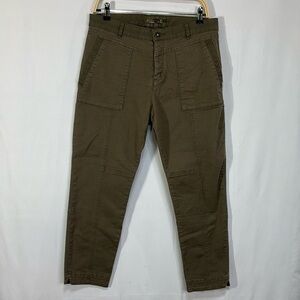 🧮 Prana olive stretch, cotton snap fly pants